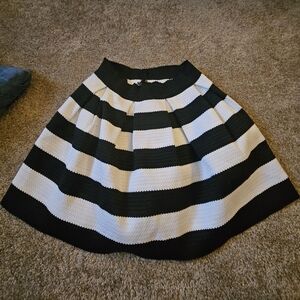 Express Black and White A-Line Skirt